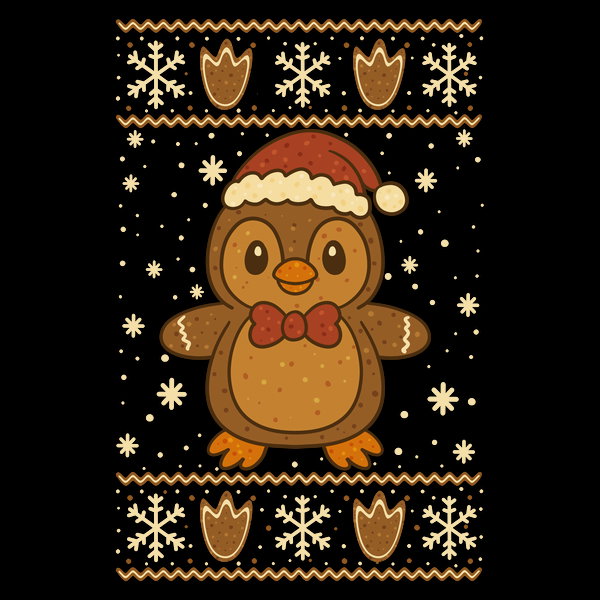 Gingerbread Penguin Ugly Sweater