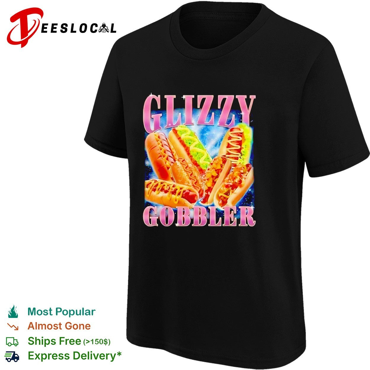 Glizzy Gobbler Hot Dog Space Galaxy Food shirt