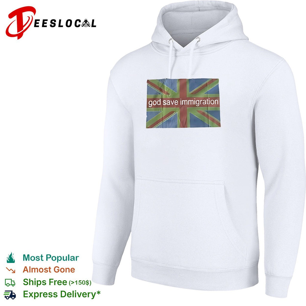 God save immigration Union Jack flag protest statement shirt