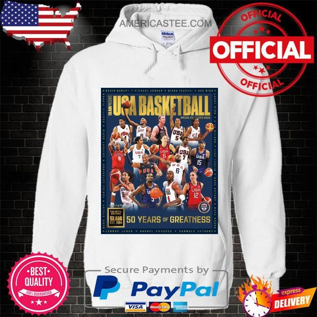 Gold metal slam presents usa basketball shirt