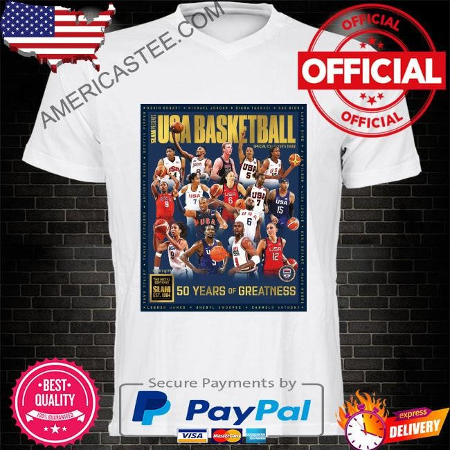 Gold metal slam presents usa basketball shirt