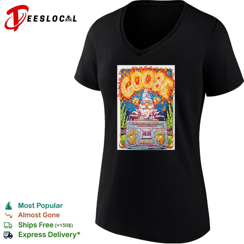 Goose Saratoga Performing Arts Center July 3rd and 4th 2026 gnome fireworks boombox shirt