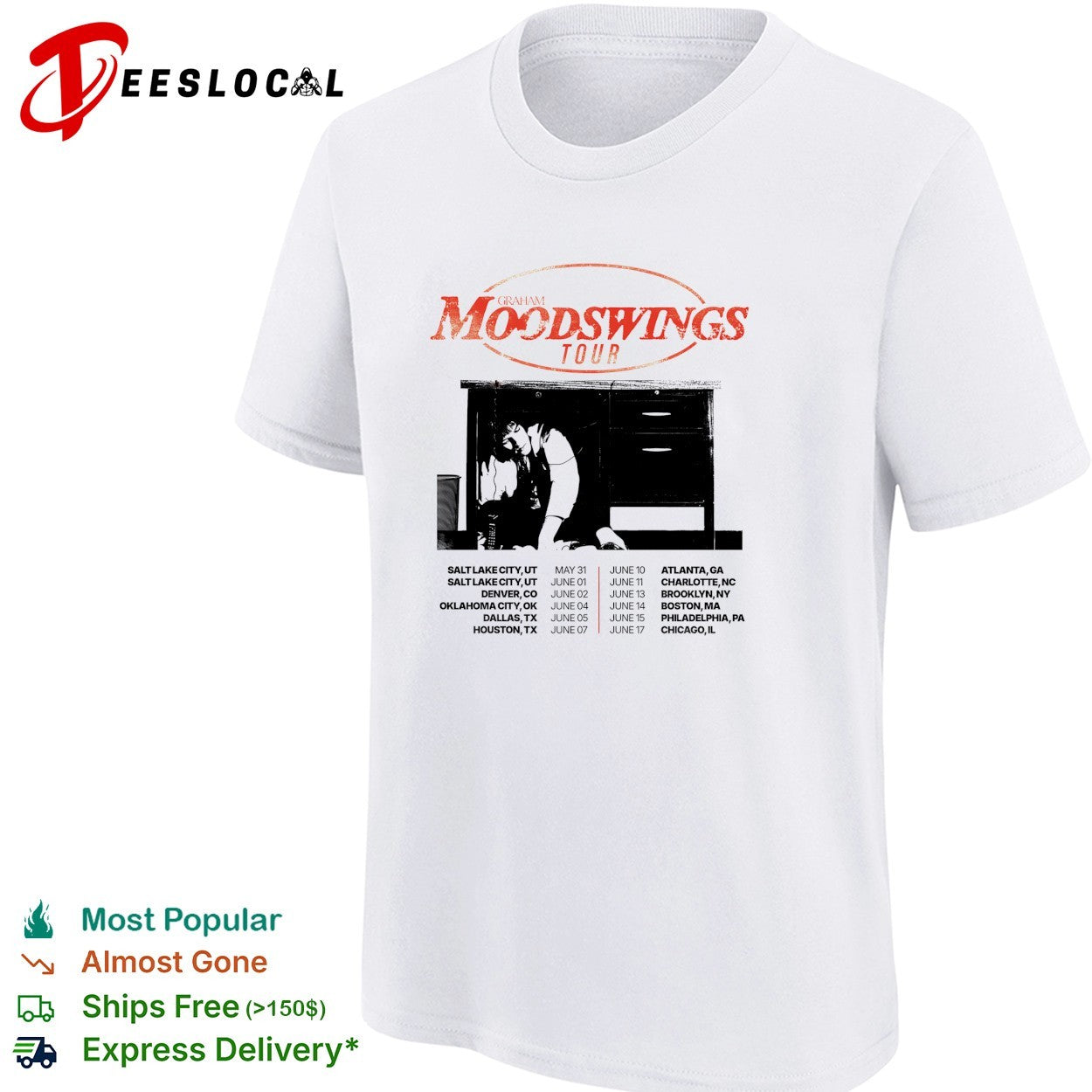 Graham Moodswings tour man under desk shirt