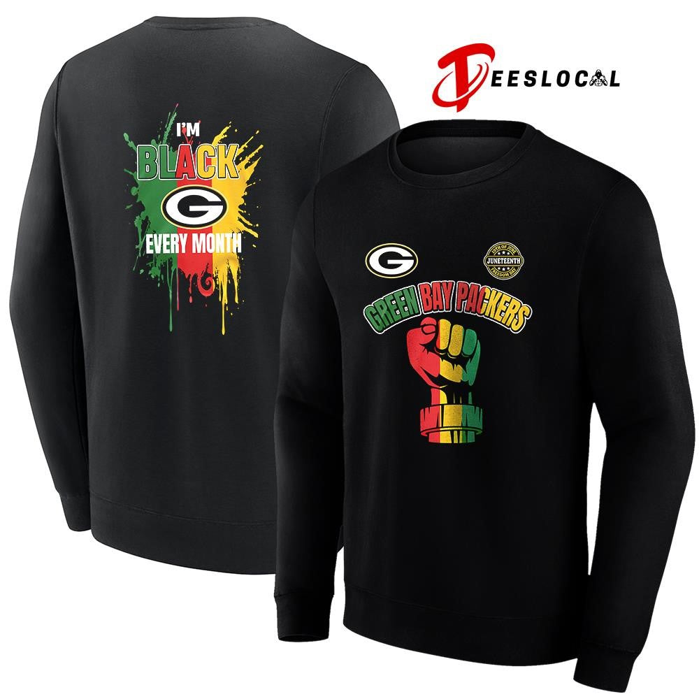 Green Bay Packers x Juneteeth freedom I’m black every month icon shirt