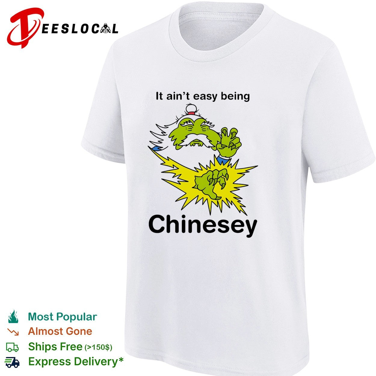 Green creature doing martial arts it ain’t easy being Chinesey shirt