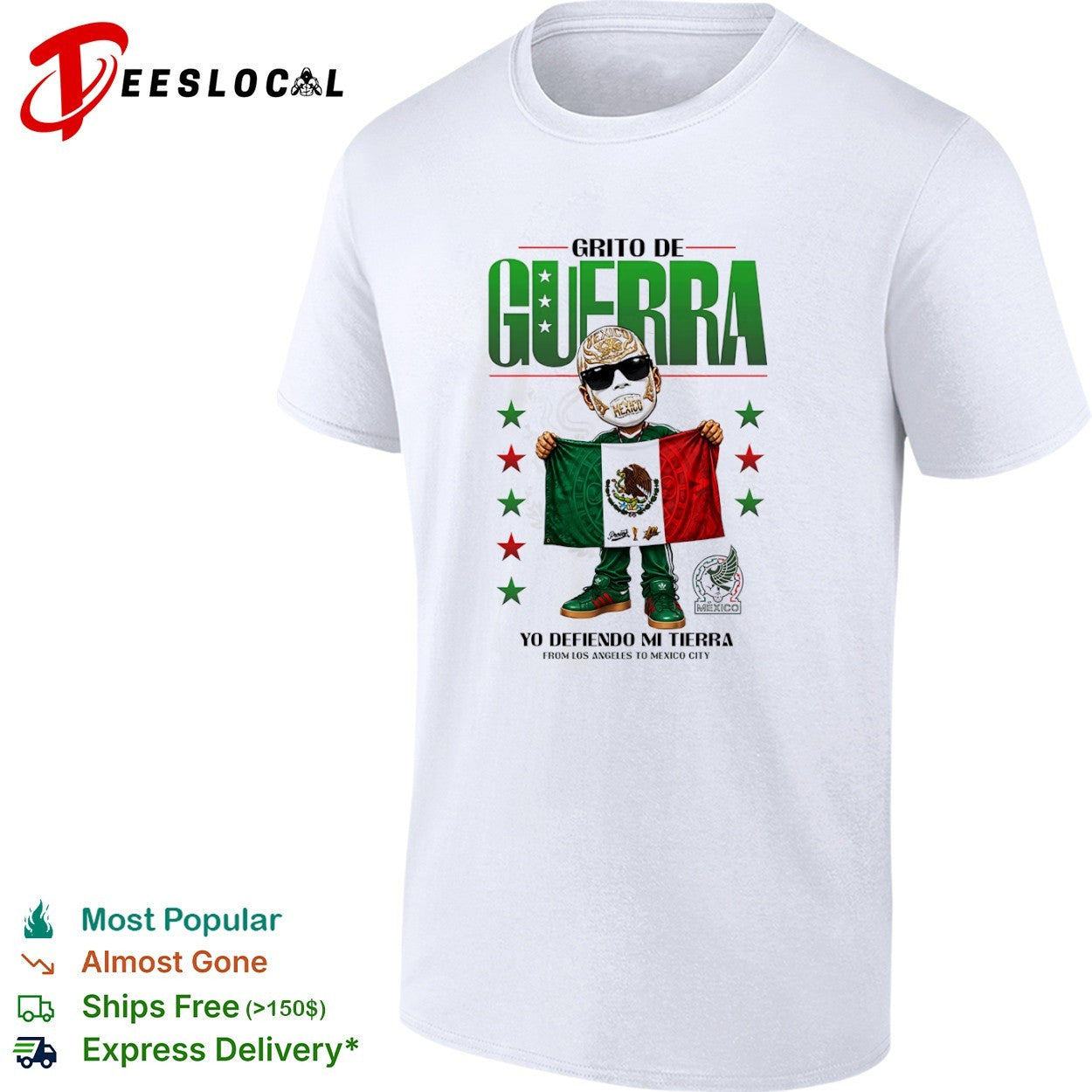 Grito de Guerra Yo Defiendo Mi Tierra From Los Angeles to Mexico City soccer shirt