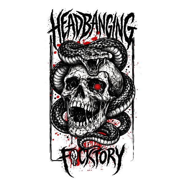 Headbanging Skull And Snake