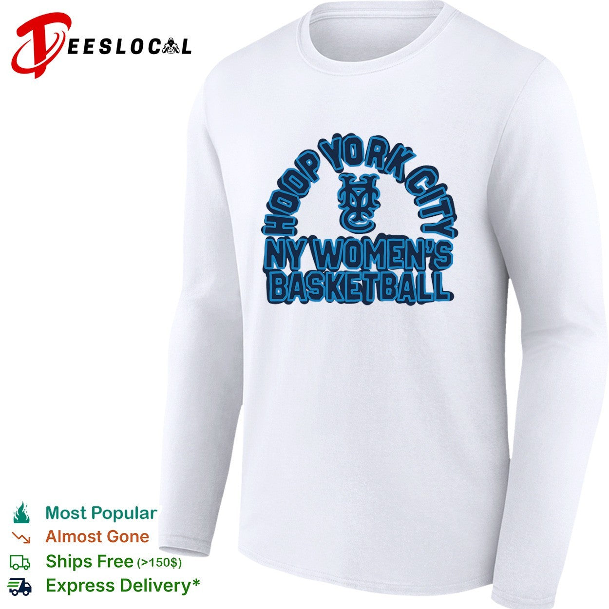 Hoop York City NY Womens Basketball New York Knickerbockers Basketball Shirt