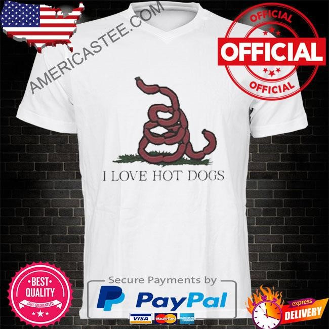 I Love Hot Dog Flag Meme T-Shirt