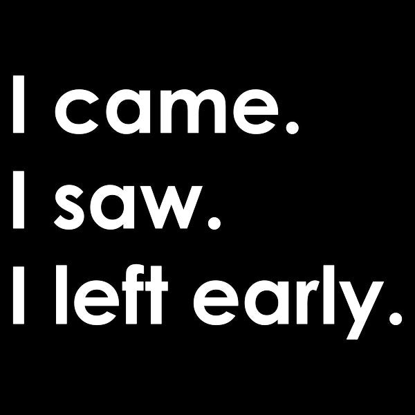 I Came I Saw I Left Early