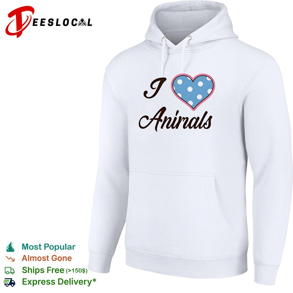 I love animals polka dot heart shirt