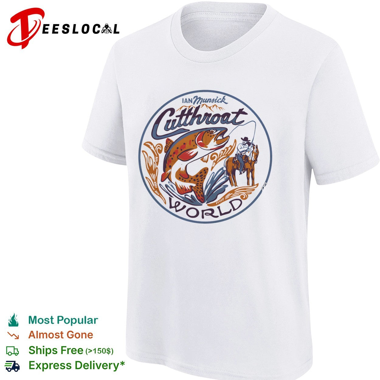 Ian Munsick Cutthroat World Fly Fishing Horse Cowboy Western Country Music shirt