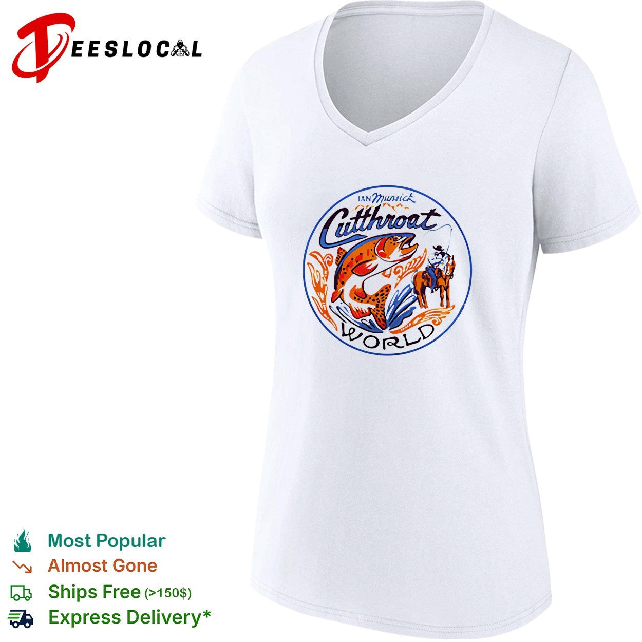 Ian Munsick Cutthroat World trout fishing cowboy badge shirt
