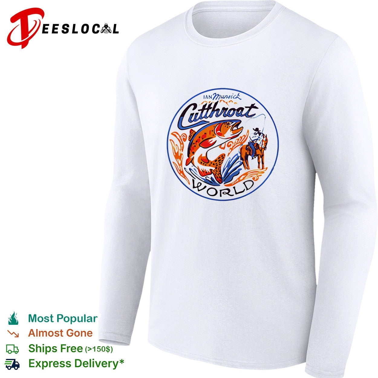 Ian Munsick Cutthroat World trout fishing cowboy badge shirt