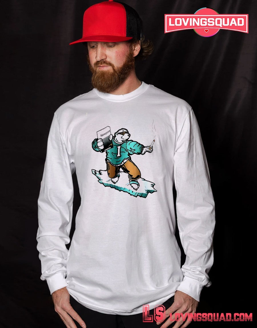 Icee Bear Smoking Newport cigarettes pack shirt