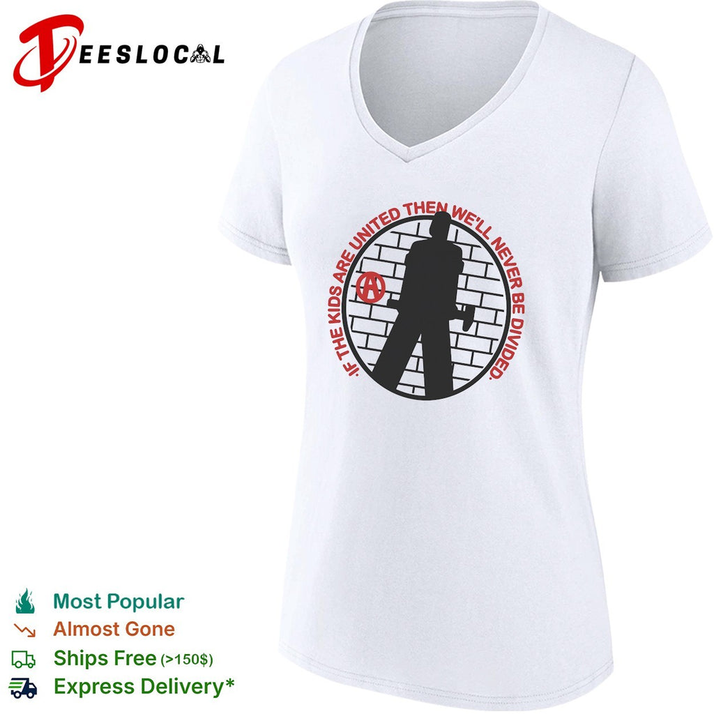 If the kids are united then we’ll never be divided anarchy punk circle shirt