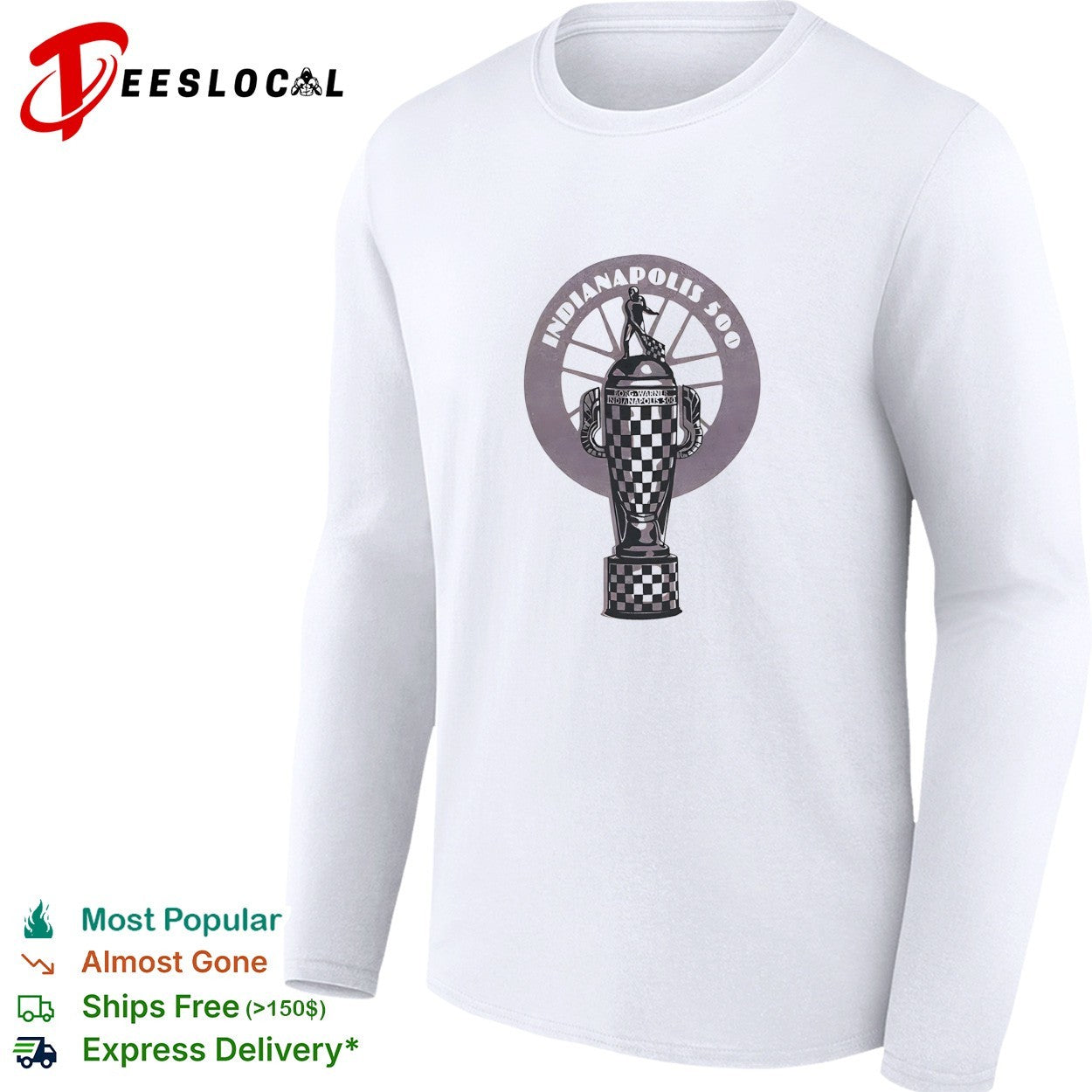 Indianapolis 500 Borg Warner Trophy checkered winner driver shirt