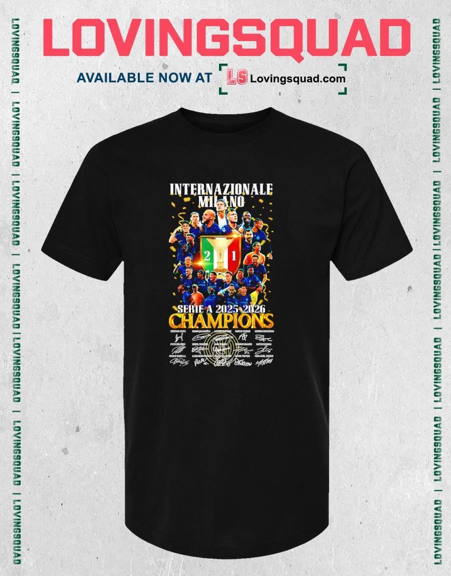Inter Milan Serie A 2025-2026 Champions Signatures Shirt