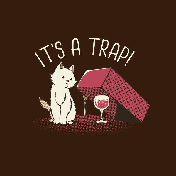 Its A Trap Wine Funny Cat