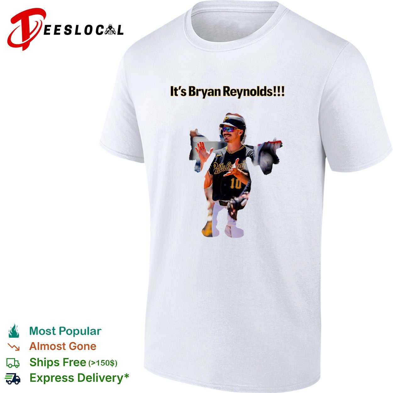 It’s Bryan Reynolds Pittsburgh Pirates player mascot graphic shirt
