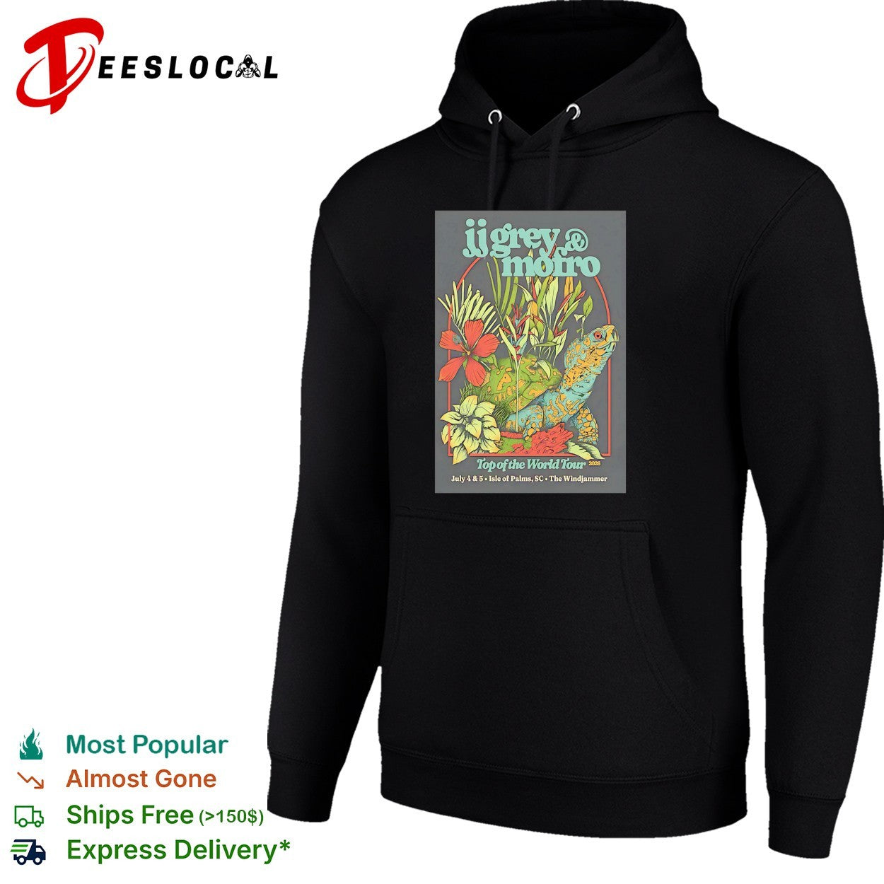 JJ Grey and Mofro Top of the World Tour 2026 Isle of Palms SC turtle shirt