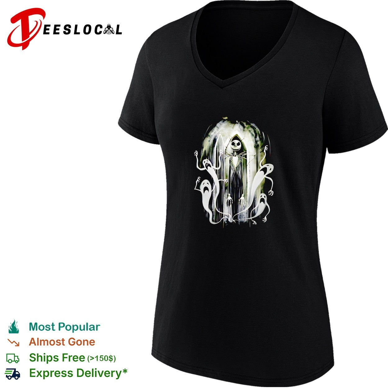 Jack Skellington in the style of Nosferatu shirt
