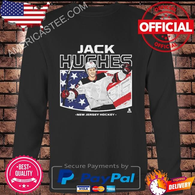 Jack hughes new jersey American flag shirt