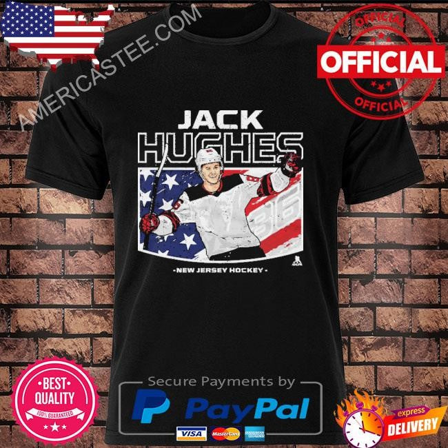 Jack hughes new jersey American flag shirt