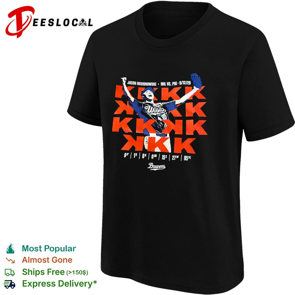 Jacob Misiorowski Brewers Wisco pitcher MIL vs PHI shirt