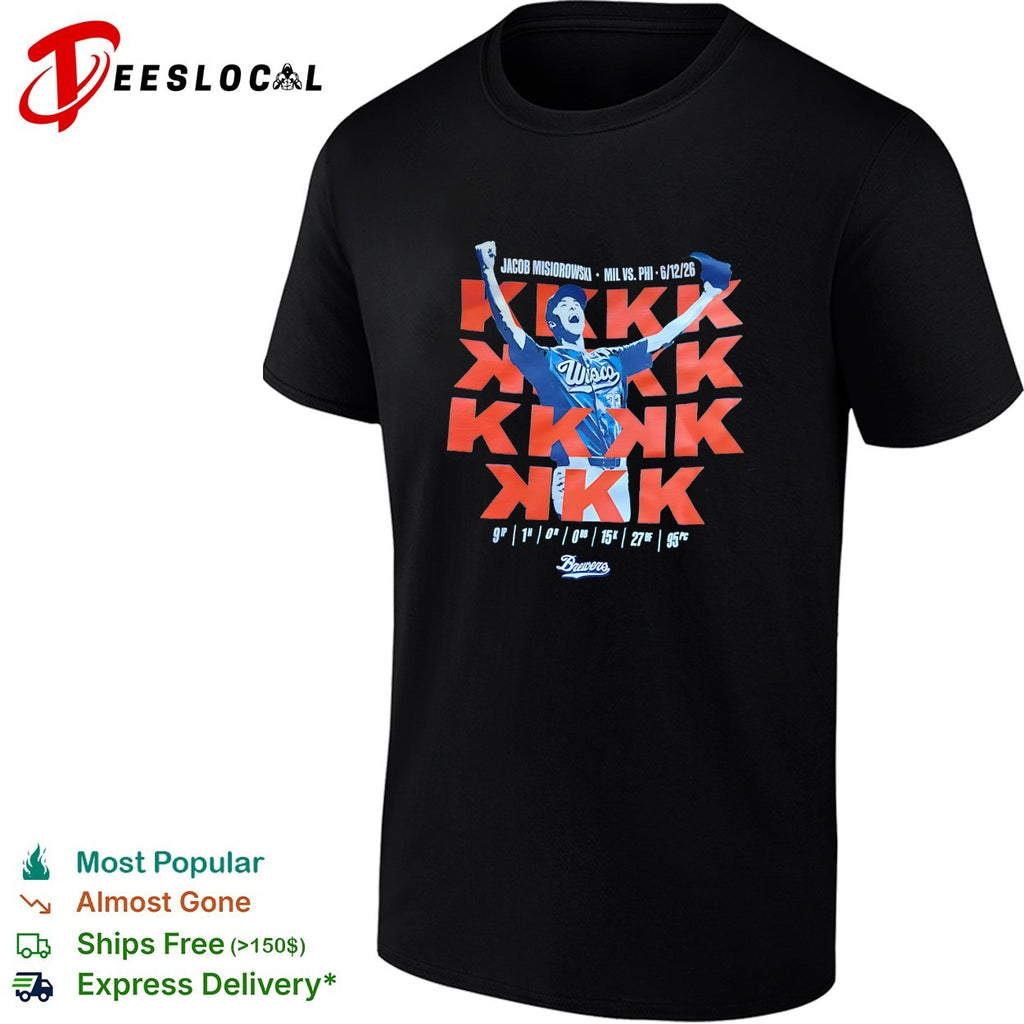 Jacob Misiorowski Milwaukee Brewers 15 strikeouts MIL vs PHI 2026 shirt