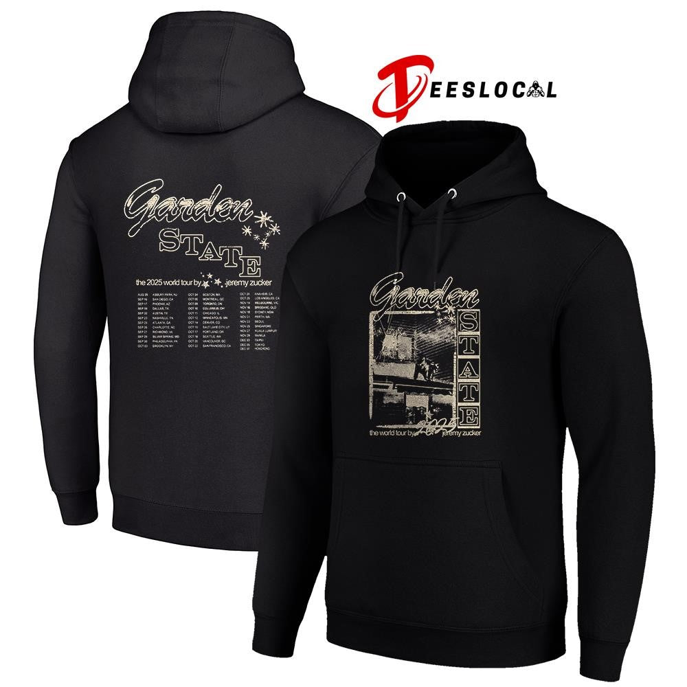 Jeremy Zucker Garden State the world tour dates schedule graphic shirt