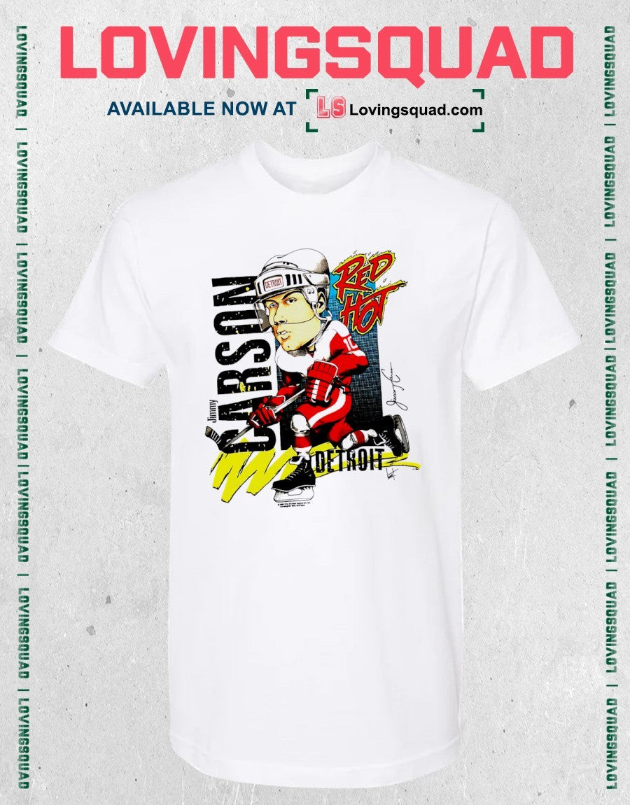 Jimmy Carson Detroit Red Wings caricature shirt