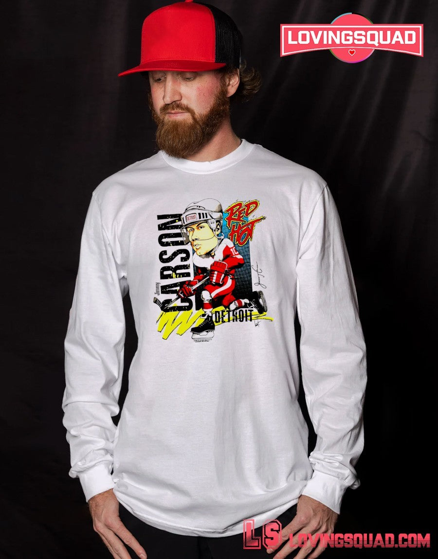 Jimmy Carson Detroit Red Wings caricature shirt