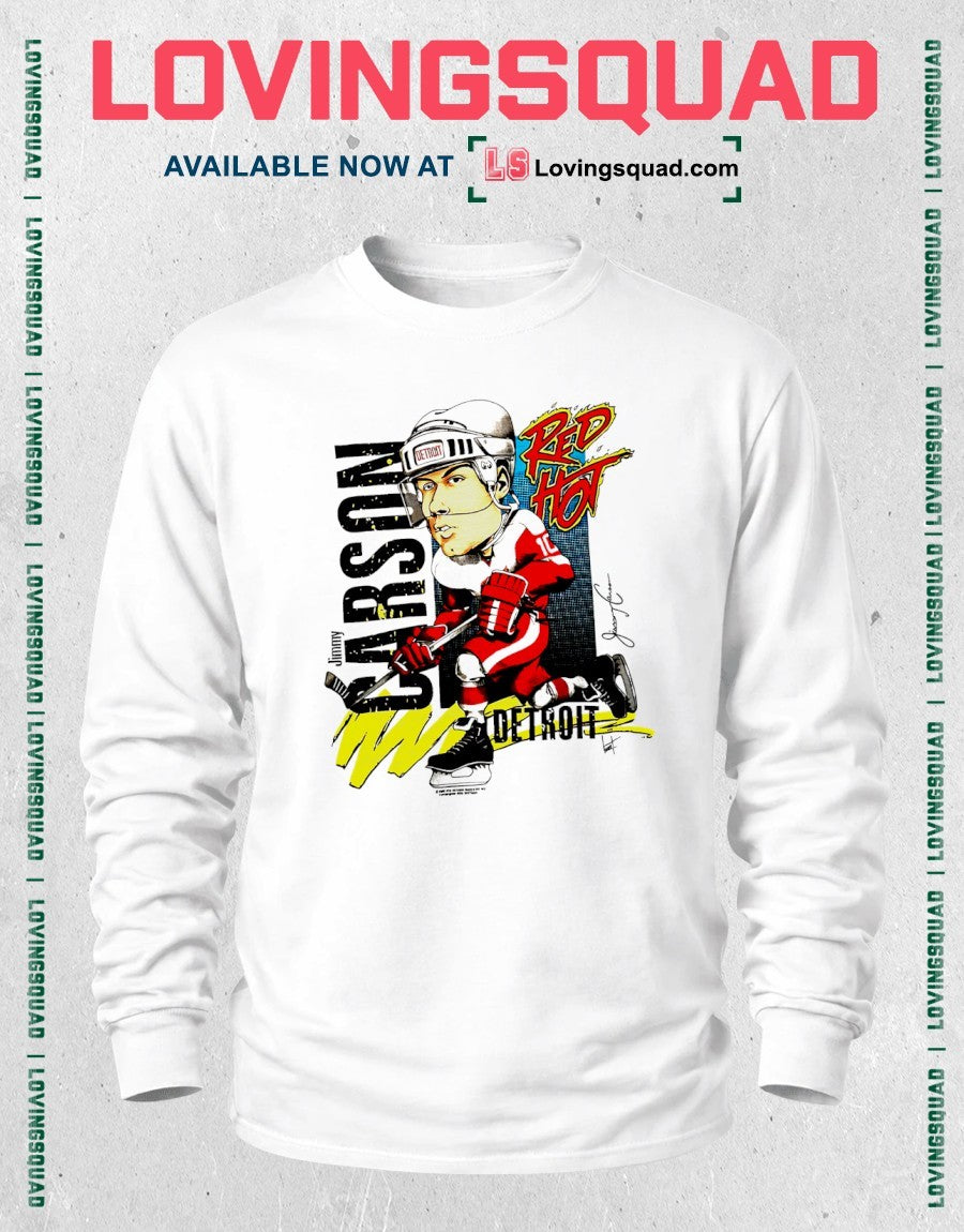 Jimmy Carson Detroit Red Wings caricature shirt