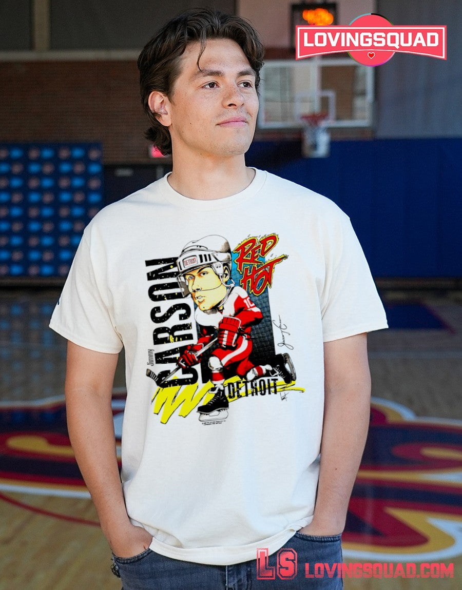 Jimmy Carson Detroit Red Wings caricature shirt
