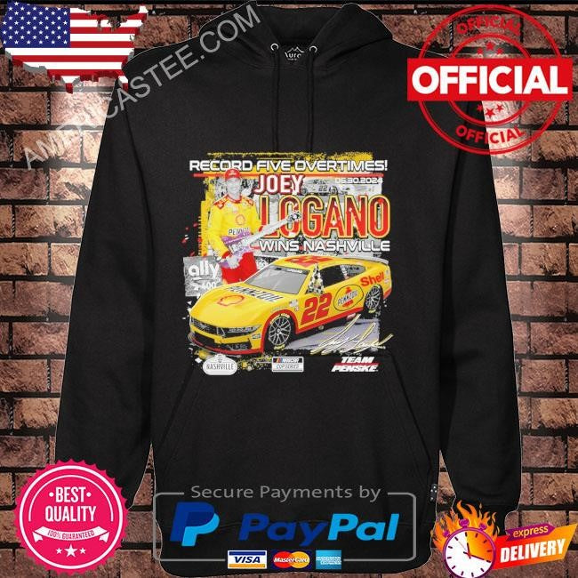 Joey logano Record five overtimes 2024 ally 400 race winner checkered flag sports shirt