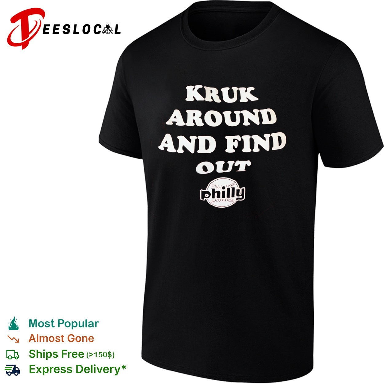 John Kruk Philadelphia Phillies baseball around and find out Philly shirt