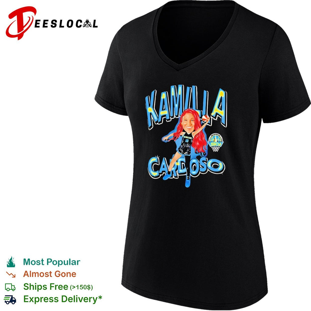 Kamilla Cardoso Chicago Sky WNBA Basketball Kamilla Cardoso Caricature Player shirt