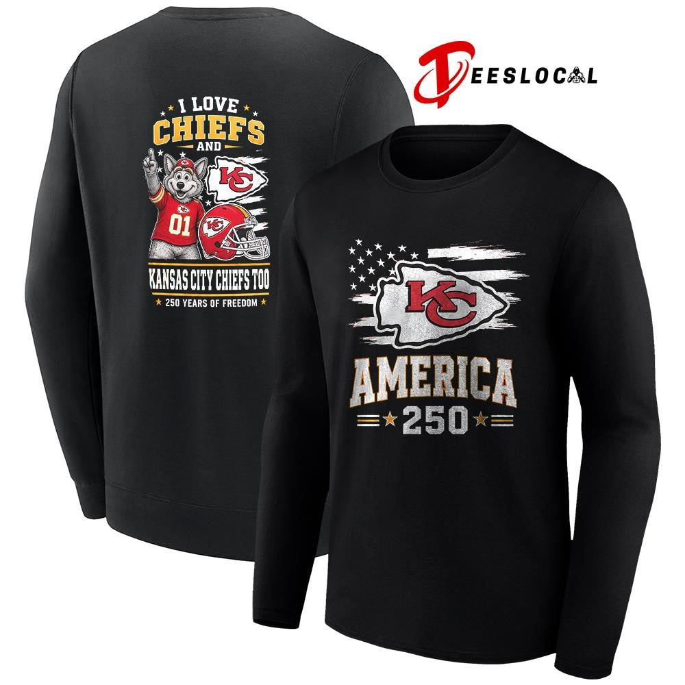 Kansas City Chiefs 250 years of freedom mascot shirt