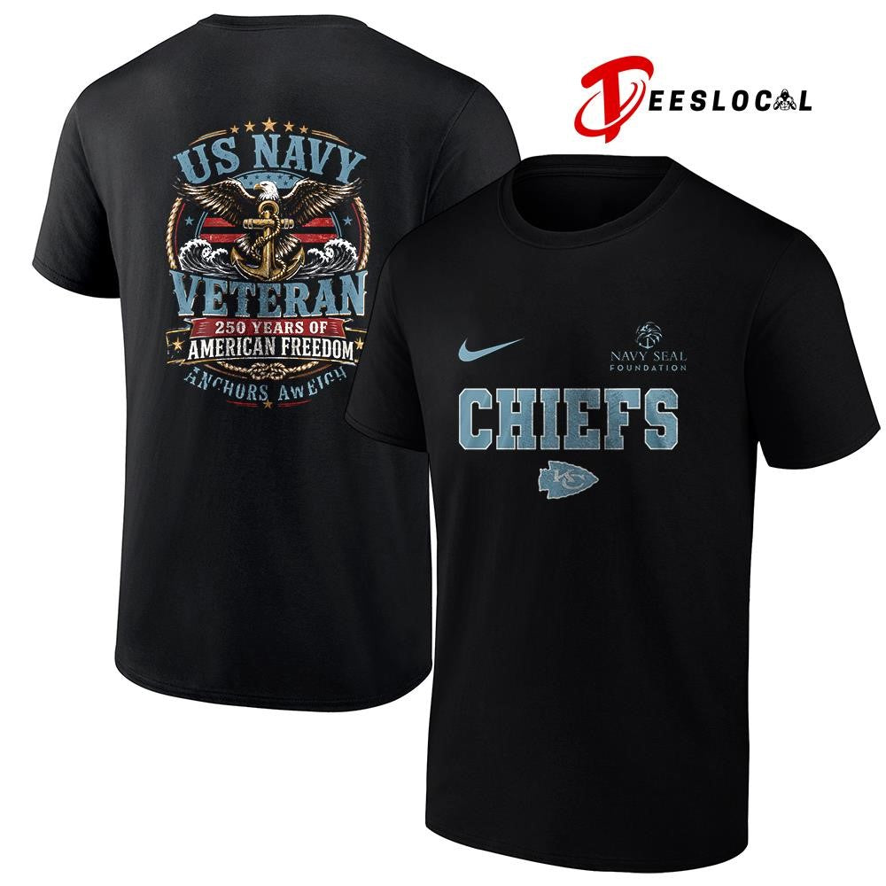 Kansas City Chiefs US Navy seal foundation 250 years of American freedom anchors aweigh shirt