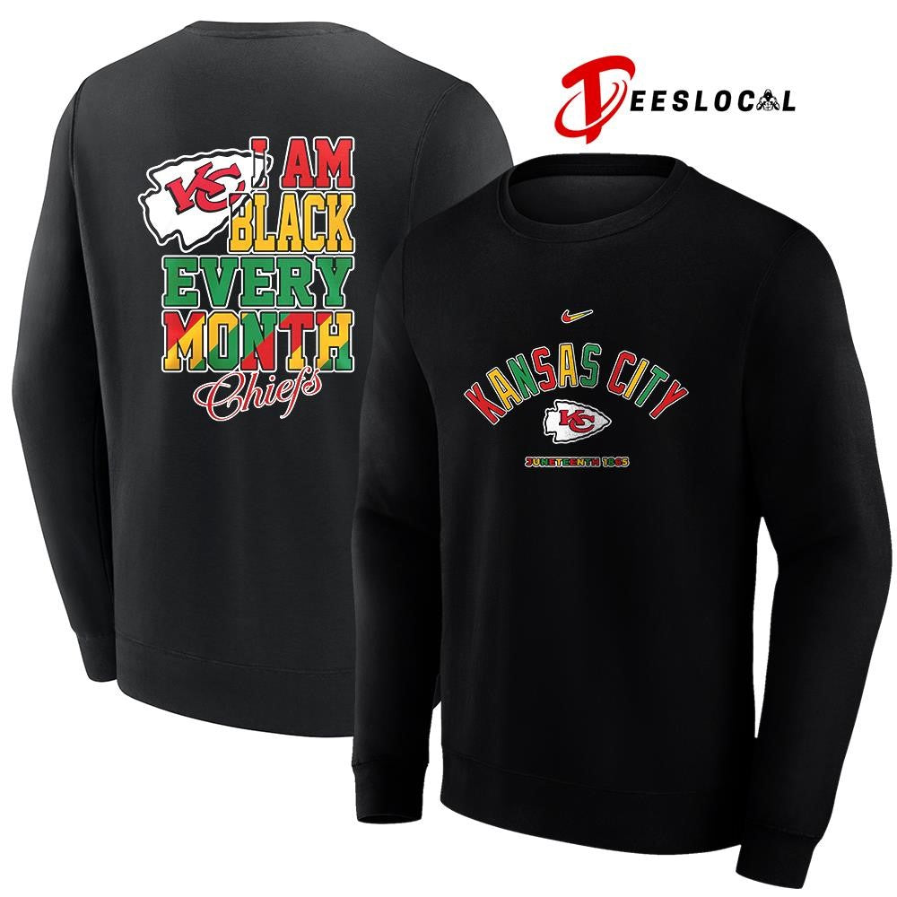 Kansas City Chiefs x Juneteeth 1865 I am black every month shirt