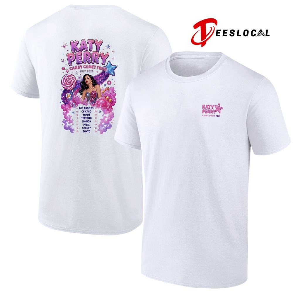 Katy Perry Candy Comet tour tour cities graphic shirt