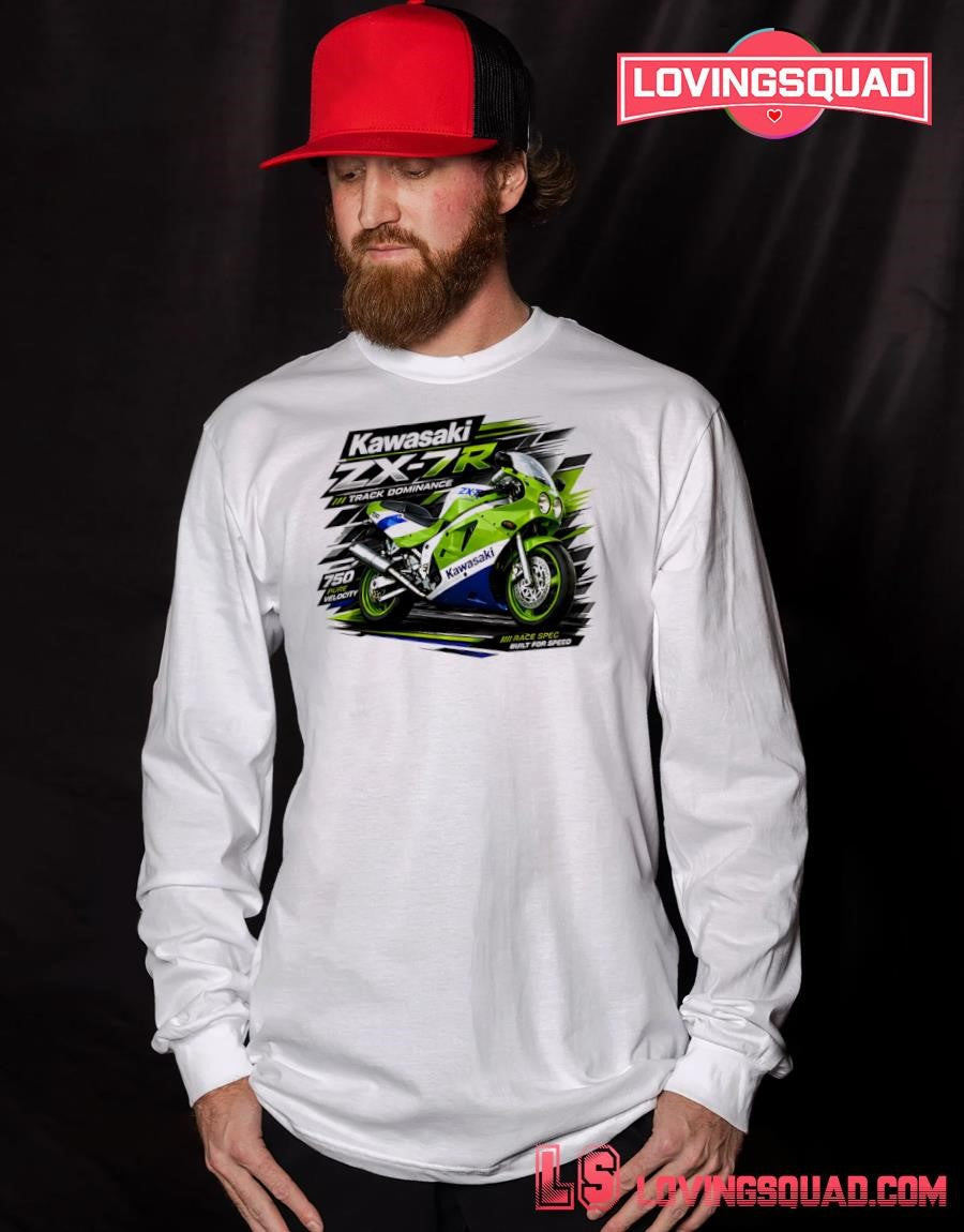 Kawasaki ZX-7R track dominance motorcycle shirt