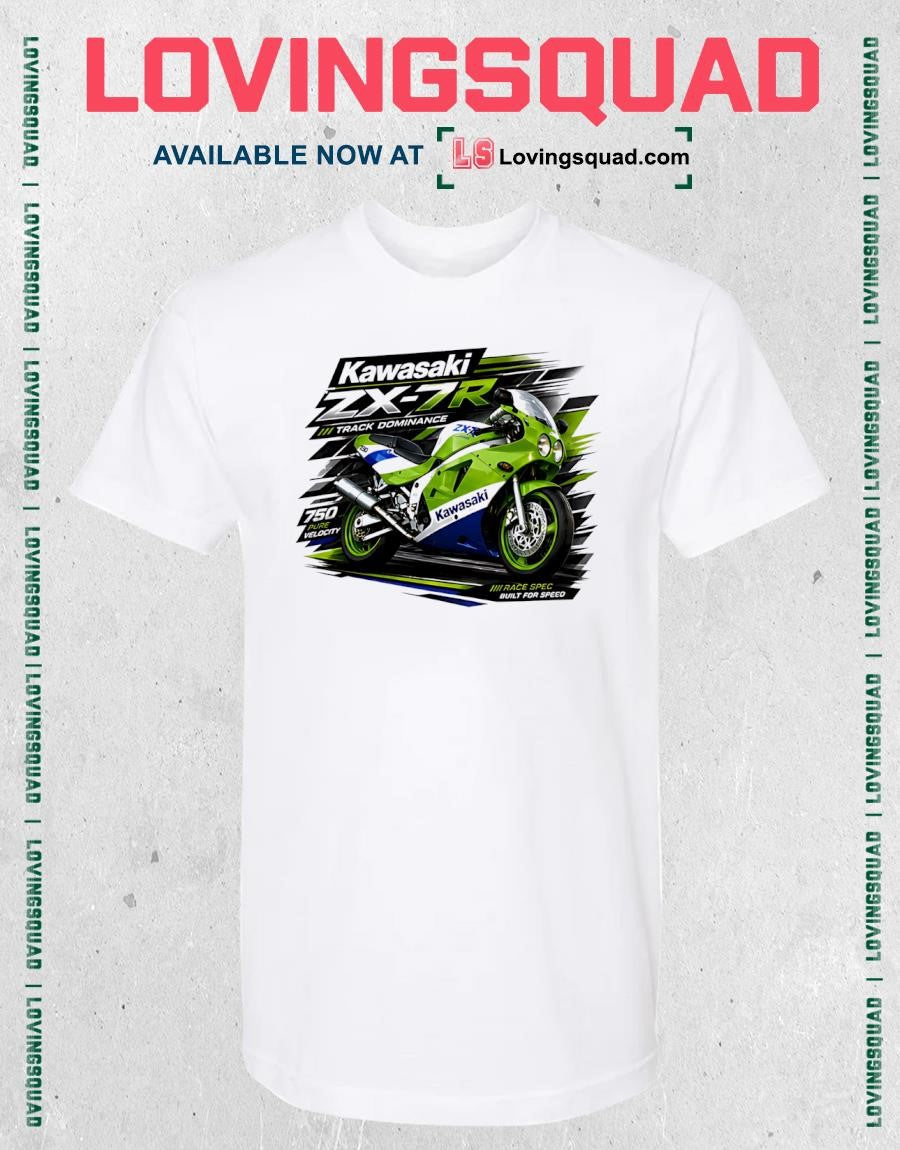 Kawasaki ZX-7R track dominance motorcycle shirt