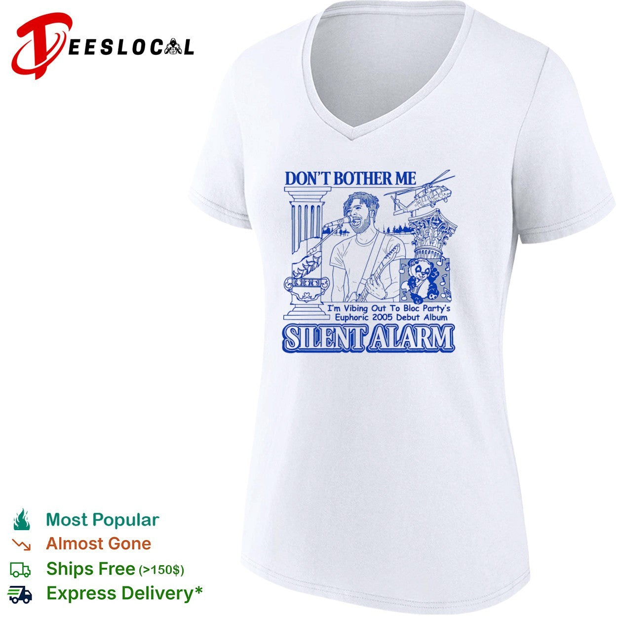 Kele Okereke Bloc Party Silent Alarm Don’t Bother Me I’m Vibing Out to the shirt