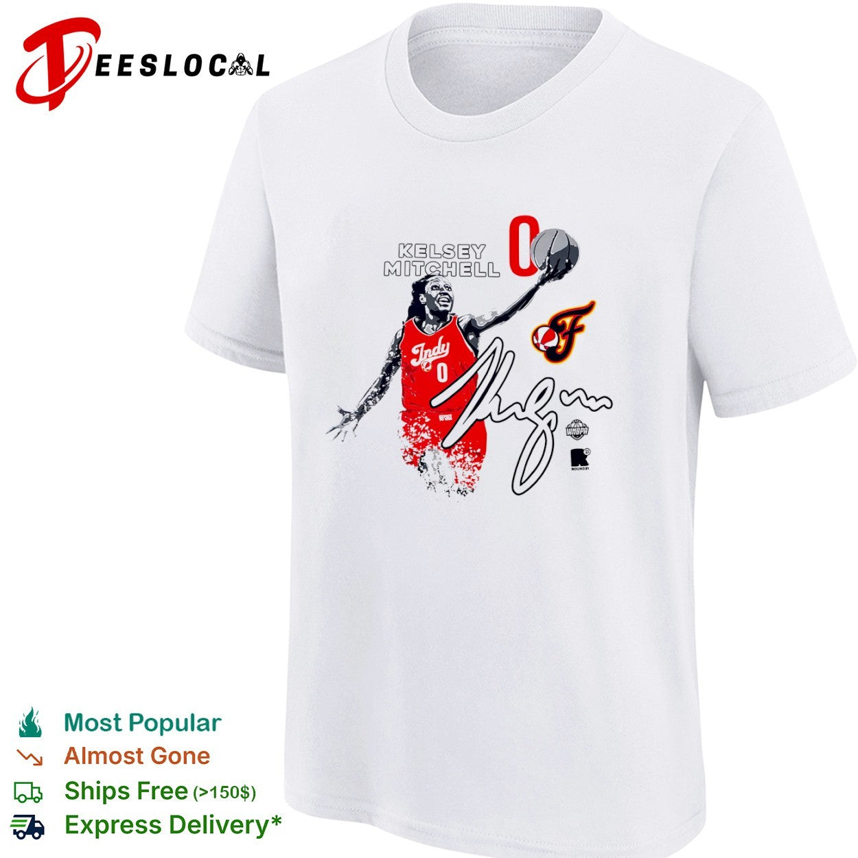 Kelsey Mitchell Indiana Fever WNBA Round21 Indy signature shirt