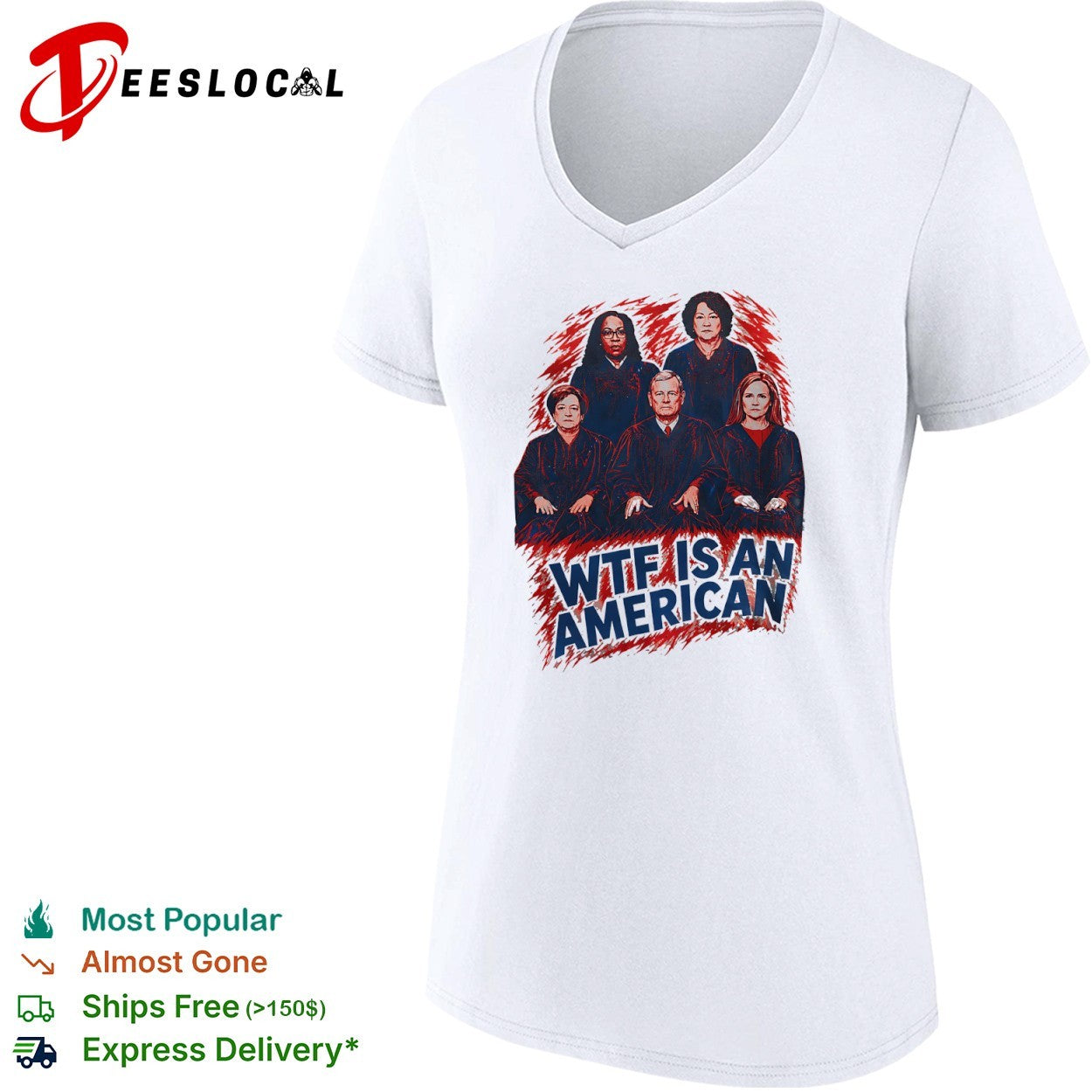 Ketanji Brown Jackson Elena Kagan John Roberts Sonia Sotomayor Amy Barrett wtf is an American shirt
