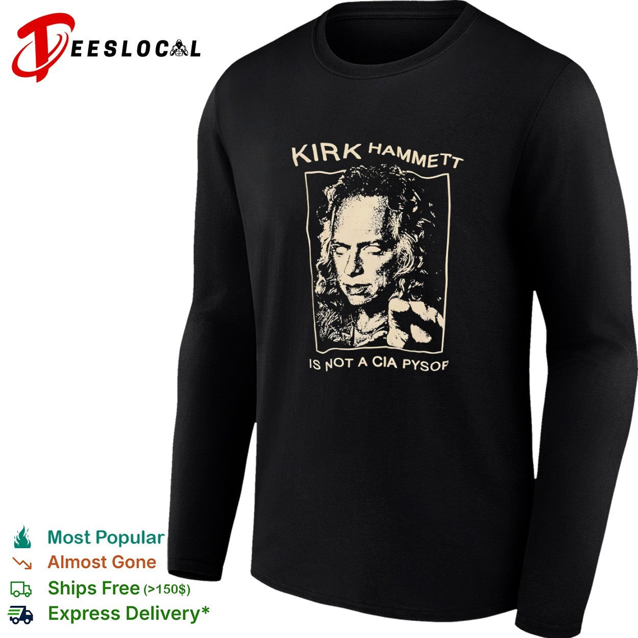 Kirk Hammett Metallica is not a CIA pysop portrait shirt