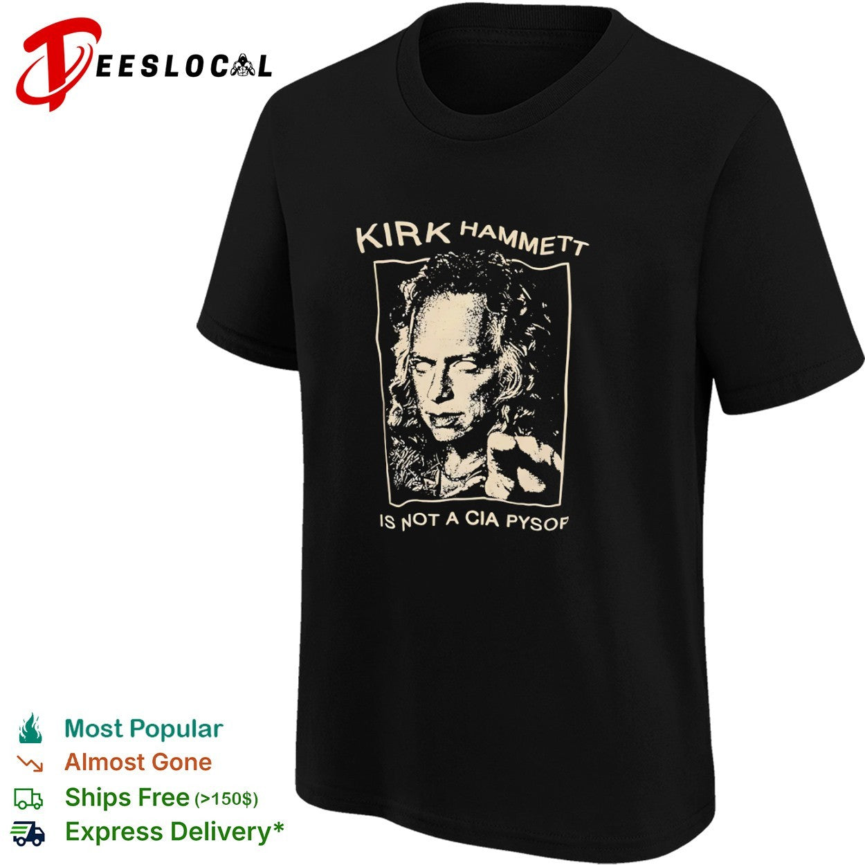 Kirk Hammett Metallica is not a CIA pysop portrait shirt