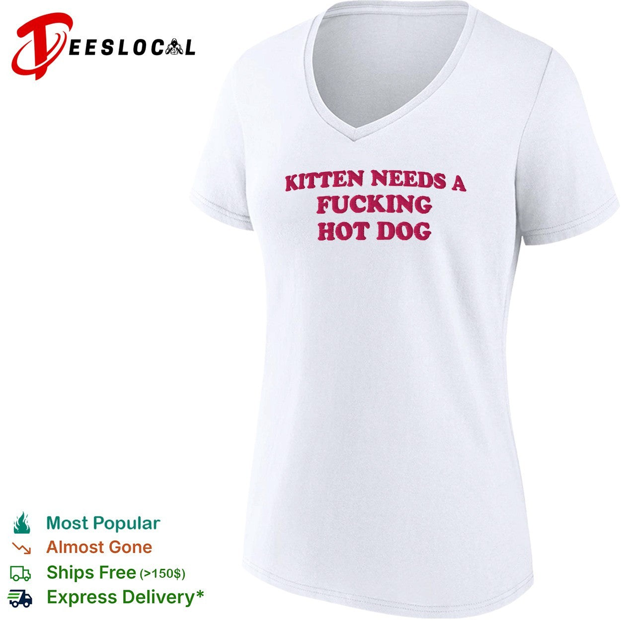 Kitten needs a fucking hot dog embroidered shirt